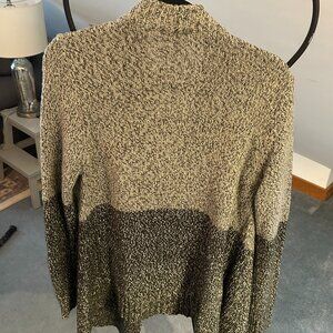 Open-Front Chunky Knit Cardigan – Neutral Ombré | Story Piece